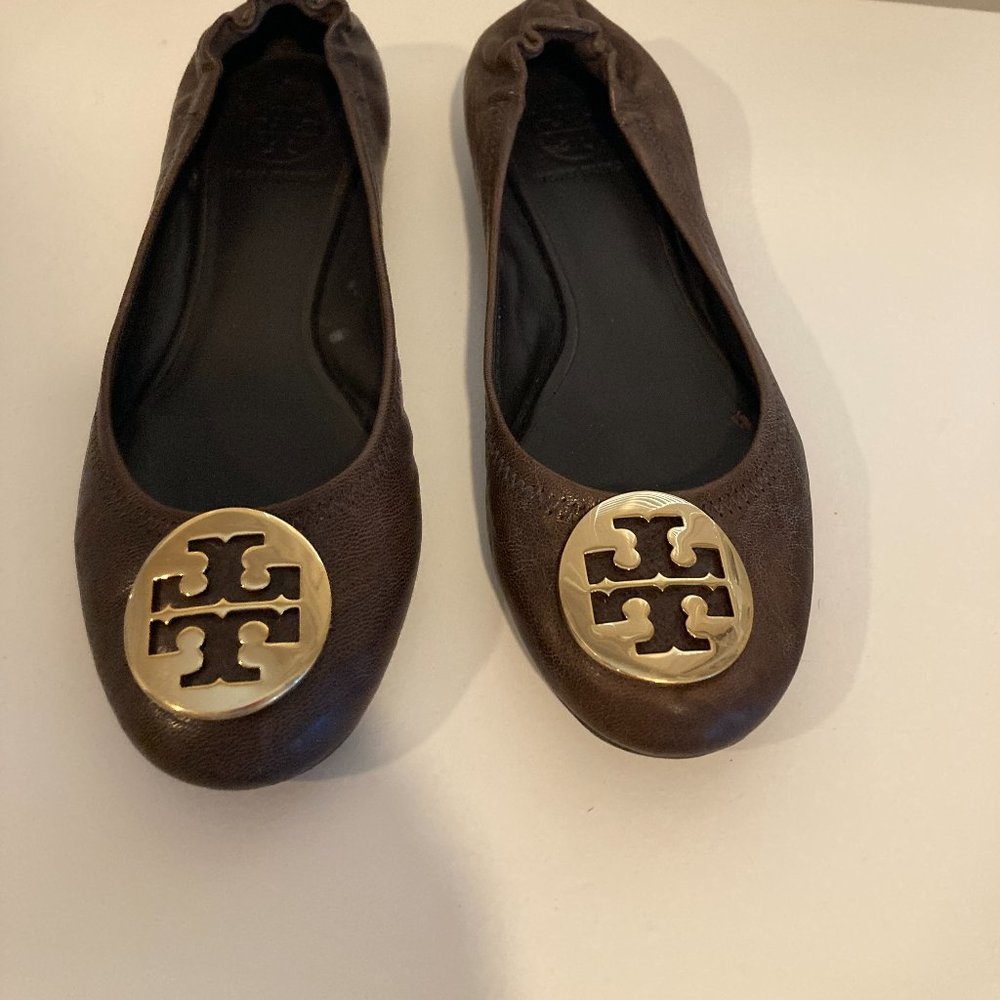 Dark Brown Tory Burch Minnie Travel Ballet Flat